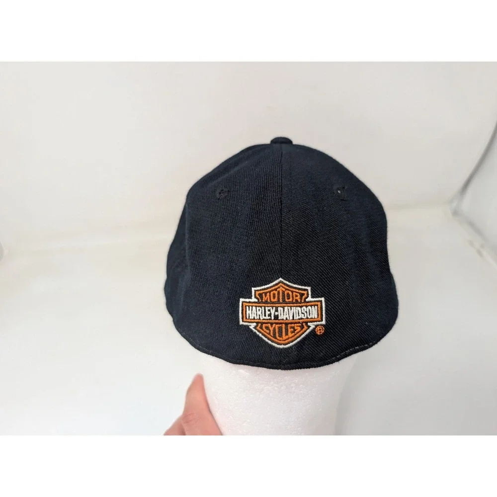 Vintage 90s Harley‎ Davidson Fitted Baseball Cap Hat Black 7 1/2 American Needle
